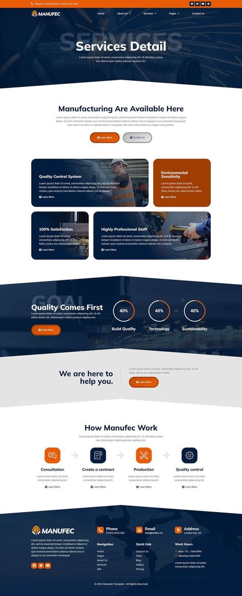 Manufec - Manufacturing & Industrial Elementor Template Kit Elementor Website Design, About Us Page Design, Industrial Manufacturing, Website Home Page, Shabby Chic Chairs, Advertisement Template, Ui Design Website, Industrial Machine, History Page