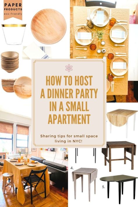 Small Dinner Party Menu Ideas, Small Apartment Party, Dinner Party Layout, Small Dinner Table, Apartment Party, Host A Dinner Party, Friendsgiving Dinner Party, Hosting Essentials, Party Hosting