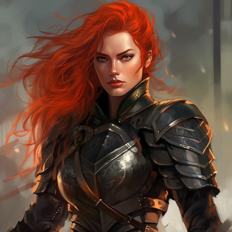 Lenore,castlevania,Fantasy,dark,horror,purple,black,orange,darkolors,long hair,drawing,midjourney,ai,alucard,berserk,vlad,dracula,dark,gothic,combat,realistic,tv show,castlevania,lenore,carmilla,fire,ginger,warrior Redhead Characters, Motivational Articles, Black Armor, Inspirational Content, Female Armor, Red Hair Woman, Female Fighter, Female Knight, Female Character Inspiration