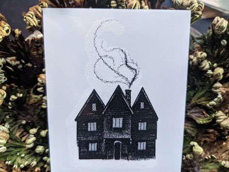 Witch House Tattoo, House Tattoo Ideas, Salem Witch House, House Doodle, Witches House, House Tattoo, Salem Witch, Tattoo Black, Home Tattoo