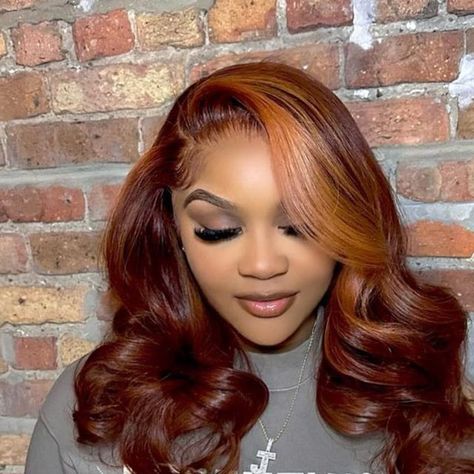 Joi 💋 on Instagram: "🤎🧡 💇🏽‍♀️ @iamdre708" Wig Ideas Black Women Color, Color Hair Ideas For Black Women, Lax Hairstyles, Wig Ideas Black Women, Hair Ideas For Black Women, Color Hair Ideas, Color Bob, Red Bob, Wig Ideas