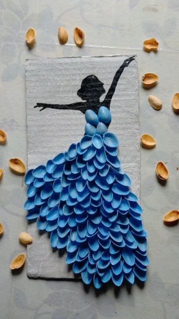 Drawing With Pista Shell, Craft Ideas From Pista Shell, Pistachios Shells Crafts, Crafts With Pista Shell, Diy From Pistachio Shells, Pista Shell Art Diy Crafts, Pista Painting, Diy With Pista Shell, Art With Pista Shell