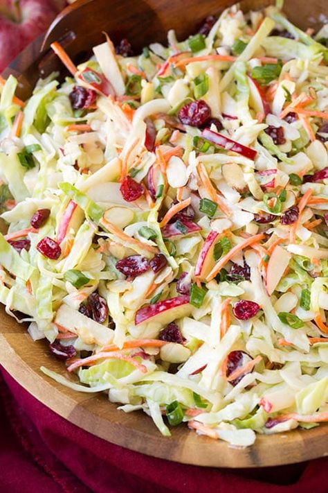 25 Best Side Dishes to bring to a BBQ | Tastes Better From Scratch Easy Bbq Side Dishes, Salad Cucumber, Bbq Side Dishes, Apple Slaw, Resep Salad, Cranberry Almond, Bbq Sides, Cole Slaw, Slaw Recipes