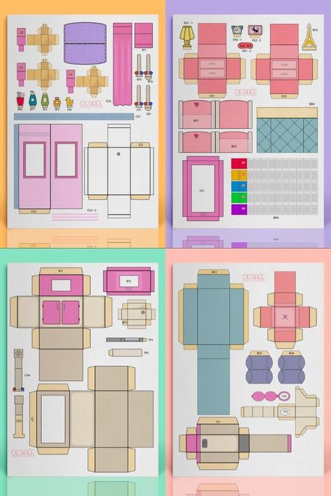 Paper Dolls House Printable Free, Paper Doll House Template Printables Free, How To Make Paper Dolls Crafts, Barbie House Furniture Free Printable, Paper Dollhouse Printable Free, Paper Dolls Diy Crafts, Paper Doll House Printable Templates Dollhouse Furniture, Paperdolls Printable Free, Free Printable Paper Dolls Templates