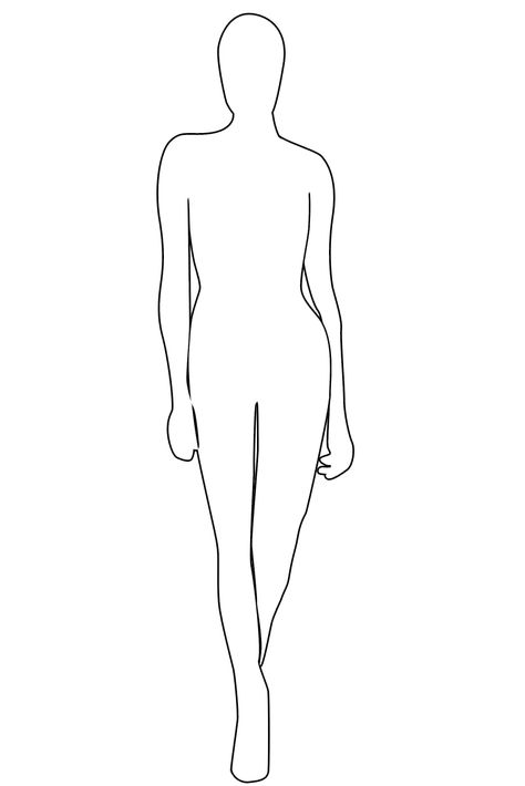 Fashion Model Outline Templates Mode Origami, Mannequin Drawing, Person Outline, Fashion Sketch Template, Fashion Mannequin, Fashion Figure Templates, Fashion Model Sketch, Body Outline, Body Template