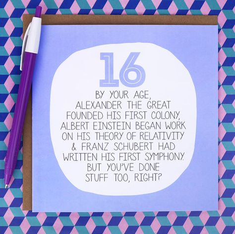 16th Birthday Card funny birthday card funny 16th birthday Sweet 16 Birthday Cards Diy, 16th Birthday Card Ideas, Sweet 16 Cards Sayings, Sweet Sixteen Birthday Card, Funny 16th Birthday Cards, Funny Sweet 16 Birthday Cards, 16th Birthday Quotes, Sweet 16 Birthday Memes Funny, 16th Birthday Gifts For Girls