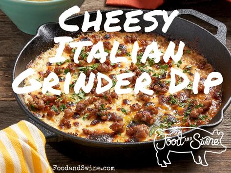 Cheesy Italian Grinder Dip Grinder Dip, Appitizer Ideas, Italian Dip, Italian Grinder, Dip Food, Appetizers Cheese, Sausage Dip, Appetizer Sandwiches, Fresh Meals