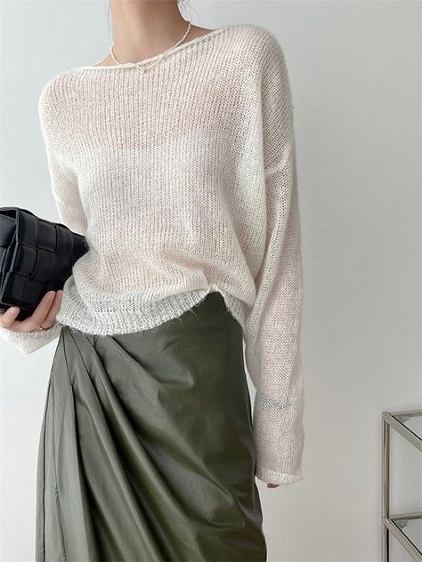 Winter Typ, Knitting Sweater, Mohair Knit, Sweater Tops, Sleeve Women, Loose Blouse, Trendy Tops, Summer 2024, Big Size