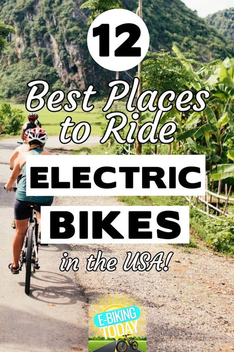 People riding electric bikes in one of the best places in the USA. Eletric Bike, Bicycle Trail, Bike Trip, Bicycle Travel, Best Electric Bikes, Bike Photography, Bike Route, Electric Mountain Bike, Bike Rides