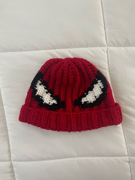 Crochet Spiderman beanie easy beginner ideas couple pair inspo matching hat cat hat cool cute marvel crochet Crochet Cute Hats, Crochet Things For Boyfriend, Crochet Spiderman Beanie, Spiderman Beanie, Crochet Spiderman, Crochet Fairy, Crochet Business, Bead Charms Diy, Crochet Inspo