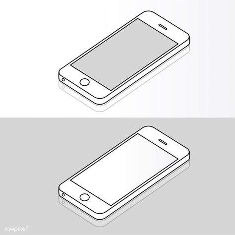 Illustration of mobile phone isolated | free image by rawpixel.com Cell Phone Drawing, Cellphone Drawing, Mobile Phone Drawing, Phone Sketch, Iphone Cellphone, Ghost Logo, Planet Drawing, Icon Iphone, Isometric Drawing