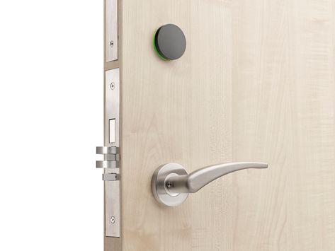 Ælement Fusion is an electronic lock with a sleek reader accentuated by an interactive light ring that illuminates when access credentials are presented, providing a minimalistic design that blends with any hotel décor. The ANSI version is specially designed to fit on most ANSI A 156.13 doors. Installing Exterior Door, Front Door Security, Hotel Door Locks, Replacing Front Door, Bathroom Barn Door, Door Handle With Lock, Barn Door Latch, Barn Door Locks, Entry Door Locks