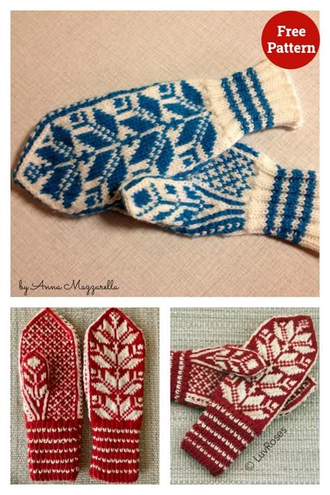 Norwegian Mittens for Mimi Free Knitting Pattern Fair Isle Knitting Patterns Free Mittens, Scandinavian Mittens Pattern Free, Free Latvian Mitten Pattern, Norwegian Mittens Pattern Free, Free Nordic Knitting Patterns, Newfie Mittens Pattern Free Knitting, Polish Knitting Patterns, Nordic Mittens Pattern Free, Scandinavian Knitting Patterns Free