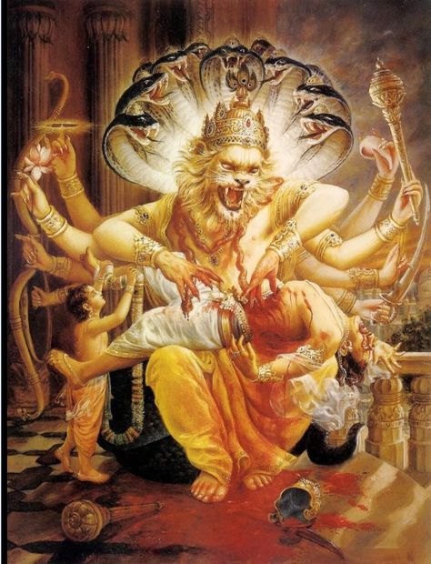 Narasimha Jayanti, Lord Narasimha, Narasimha Swamy, Krishna Tattoo, Indian God, Hindu Mythology, The Hindu, Lord Vishnu, Durga Maa