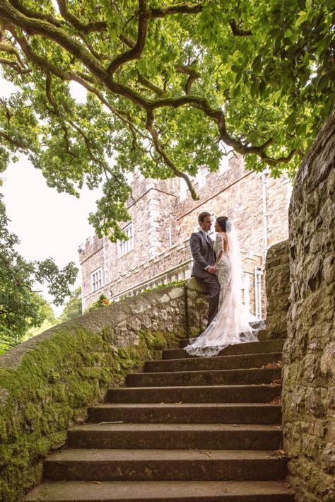 Brian & Kimberly: A Gorgeous Classic Woodland Castle Elopement Wedding Photoshoot Castle, Waterford Castle Wedding, Castle Engagement Photoshoot, Castle Couple Photoshoot, Castle Engagement Photos, Woodland Castle, European Castle Wedding, Portugal Elopement, Cemetery Wedding