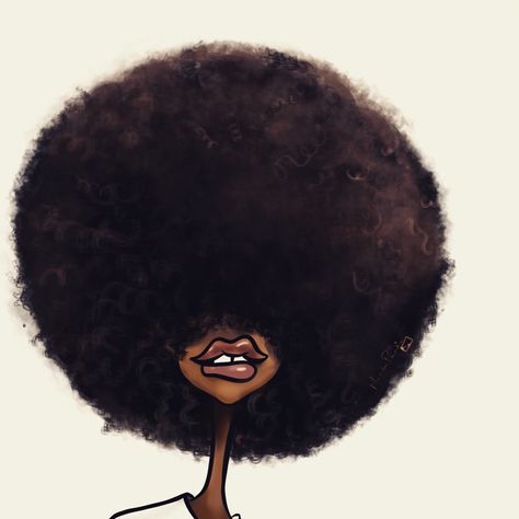 Drawing An Afro, Afrocentric Art Black Power, Locs Cartoon, Afro Cartoon, Afro Drawing, Loc Art, Styles Of Art, Afro Hair Art, Soulful Art