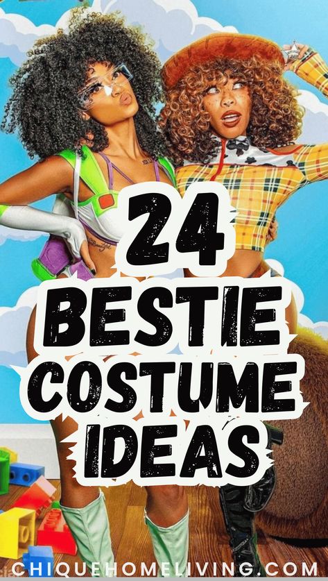 Looking for the perfect duo costumes for you and your best friend? 👯‍♀️ Here are 24 super cute ideas to try! From iconic pairs to fun and creative combos, these costumes are sure to make you and your BFF the highlight of any event. Whether you’re into pop culture references or classic duos, you’ll find the perfect inspiration to make your costume stand out. Explore these adorable ideas and get ready to impress! #BestFriendCostumes #DuoCostumes #HalloweenInspiration #BFFGoals #CostumeIdeas Incredibles Group Costume, Afro Costume Ideas, Iconic Dous Outfits, Save By The Bell Costume, Disney Duo Spirit Week, Duo Villian Costumes, Betty And Wilma Costumes, Famous Female Duos, Clueless Halloween Costume Duo