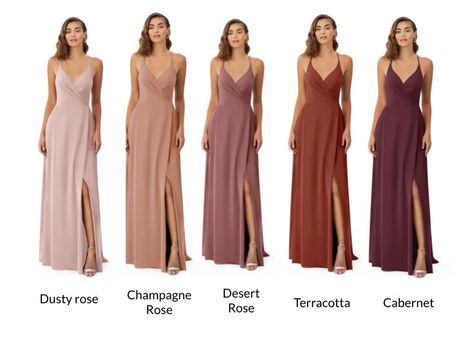 Fall Wedding Bridesmaids, Brown Bridesmaid Dresses, Formal Dress Patterns, Silk Bridesmaid Dresses, Fall Bridesmaids, Fall Bridesmaid Dresses, Wedding Party Outfits, Bridesmaid Colors, Fancy Wedding Dresses