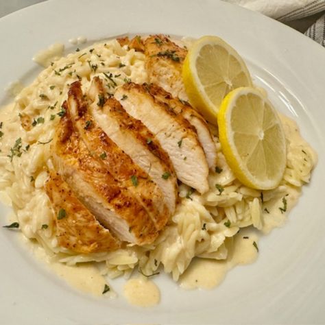 Chicken Orzo Pasta, Chicken With Orzo, Lemon Chicken Pasta, Date Night At Home, Orzo Recipes, Chicken Orzo, Stove Top Recipes, Chicken Breast Seasoning, Lemon Pasta