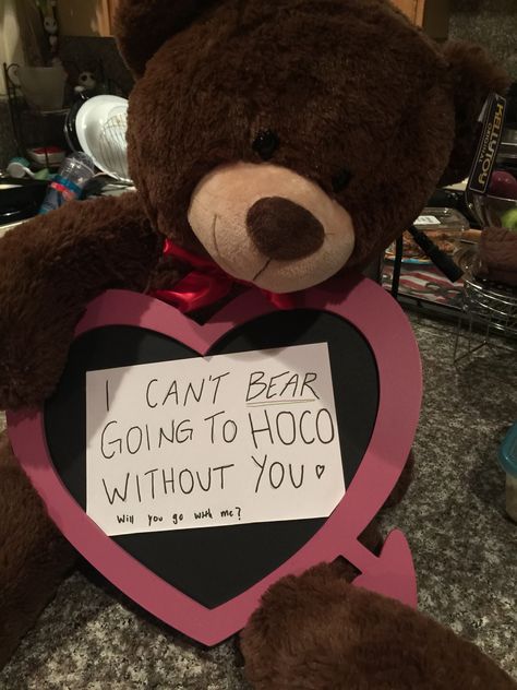 Homecoming bear Teddy Bear Promposal, I Couldn’t Bear Hoco Without You, Will You Be My Boo At Hoco, Bear Hoco Poster, I Couldn’t Bear To Go To Hoco Without You, Bear Hoco Proposals, Bear Promposal, Will You Be My Valentine Poster Ideas, Promposal Ideas For Her