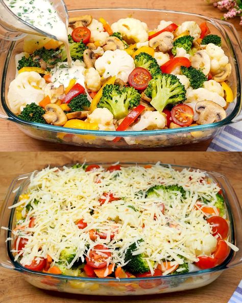 California Veggies Recipe, Keto Cheesy Vegetable Casserole, Noodle Casserole Recipes Vegetarian, Curried Cauliflower Casserole, Cooked Veggies Recipes Healthy, Veggies With Sauce, Broccoli And Cauliflower Casserole Baked, Creamy Broccoli Cauliflower Casserole, Side Dishes With Frozen Vegetables