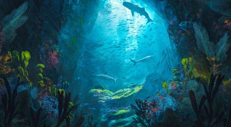 TerraMagnolia User Profile | DeviantArt Underwater Wallpaper, Underwater Background, Ocean Drawing, Underwater Caves, Ocean Underwater, Underwater Painting, Ocean Backgrounds, Underwater City, Underwater Scene