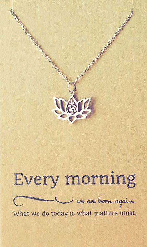 Om Jewelry, Om Necklace, Lotus Flower Necklace, Yoga Jewelry, Fashion Mode, Flower Necklace, Lotus Flower, Buddhism, Namaste