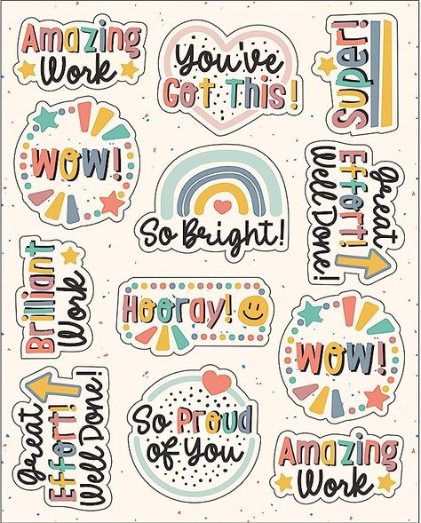 Amazon.com : Carson Dellosa We Belong 72-Piece Motivational Stickers for Kids Classroom Pack, Boho Rainbow Inspirational Classroom Stickers for School Supplies, Incentive Chart, Reward Stickers and More (6 Sheets) : Office Products Very Good Stickers For Students, We Are Proud Of You, Motivational Stickers Free Printable, You Are Amazing Quotes, Students Stickers, Back To School Tags, Student Stickers, ملصق تحفيزي, Positive Stickers