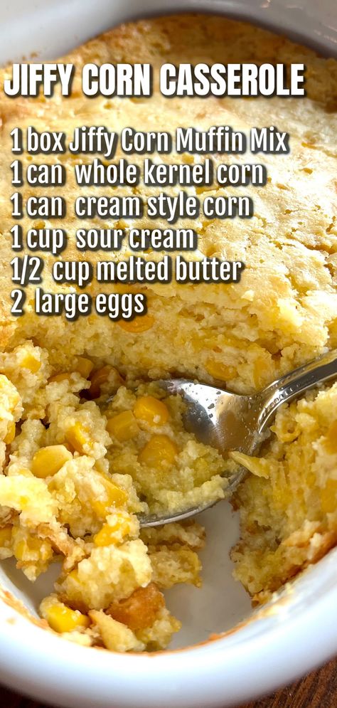 Corn Casserole Jiffy, Easy Corn Casserole Recipe, Sweet Corn Casserole, Creamy Corn Casserole, Easy Corn Casserole, Cream Corn Casserole, Corn Casserole Recipe, Cornbread Casserole, Corn Pudding