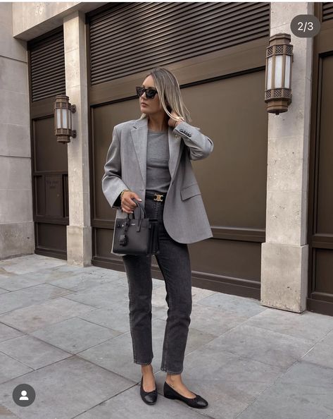 Grey Blazer Outfit Work, Grey Blazer Women, Grey Blazer Outfit, Formal Outfit Ideas, Teens Outfits, Winter Outfit Ideas For Women, Winter Fashion Inspiration, Jacket Outfit Women, Trend Outfit