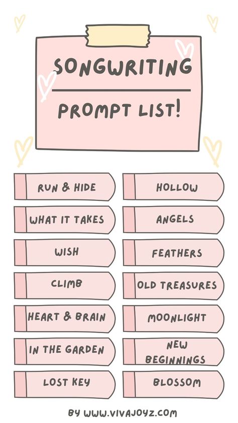 I want to share with you what my songwriting process and inspiration is like most of the time and hopefully, you can try some of these out and see if they work for you! Tags: #songwriting #prompts #promptlist #songwritingpromtps #songwriter #musicians #list #prettywords #howtowritesongs #musicblog #singer #freebie #writertips Songs To Write About, How To Make Songs, Ideas For Song Writing, Song Writing Prompt Ideas, How To Become A Singer Songwriter, How To Write A Musical, What To Write A Song About, Song Writing Tips For Beginners, How To Write Song Lyrics