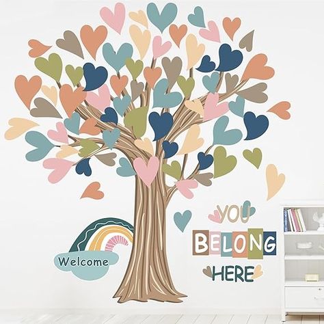 Amazon.com: Classroom Tree Bulletin Board Decorations Boho Heart Tree Paper Cutouts You Belong Here Tree Accents Welcome Bulletin Board Decor for School Nursery Blackboard Home Wall Decor : Office Products Tree Bulletin Board, Office Wall Ideas, Notice Board Decoration, Welcome Bulletin Board, Elementary School Bulletin Boards, Bulletin Board Tree, Welcome Bulletin Boards, Classroom Tree, Office Bulletin Boards