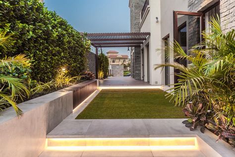 Aluminium & Wooden Pergolas in Dubai | One of the best landscaping companies in Dubai Dubai Home Gardens, Wooden Pergolas, Dubai Villa, Dubai Garden, Outdoor Garden Lighting, Wooden Pergola, Garden Villa, Better Homes And Garden, Outdoor Gardens Design