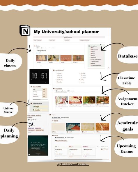 notion study planner template Notion Templets, Notion Templates For Students, Free Notion Templates, Study Planner Free, School Planner Template, Notion Inspo, Notion Ideas, Life Planner Organization, Wedding Organizer Planner