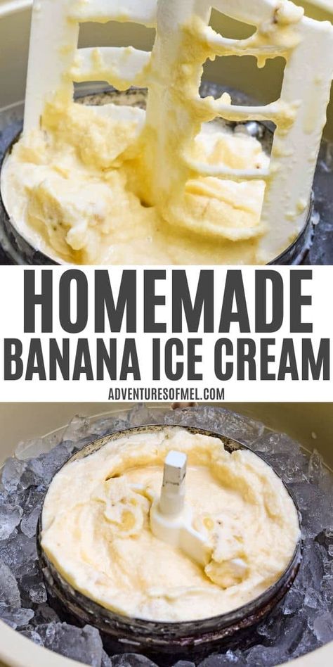 Homemade Banana Ice Cream, Homemade Ice Cream Recipes Machine, Banana Ice Cream Recipe, Best Homemade Ice Cream, Ice Cream Recipes Machine, Dessert Oreo, Easy Ice Cream Recipe, Ice Cream Maker Recipes, Frozen Dessert Recipe