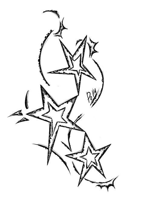 Star Graffiti Art, Music Tattoo Designs Behind Ear, Cool Grunge Tattoos, 505 Drawing, 90s Style Tattoos, Star Spine Tattoos For Women, Grunge Tattoo Stencil, Star Cybersigilism, Y2k Tattoo Ideas Stencil