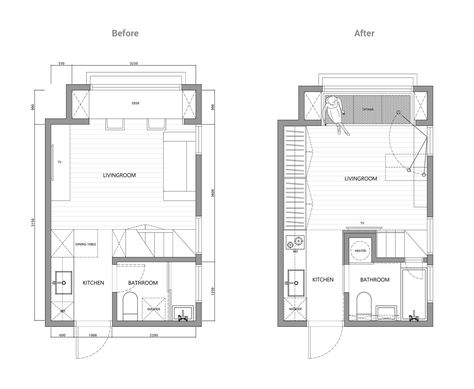 2 Super Tiny Home Designs Under 30 Square Meters (Includes Floor Plans) 30sqm Floor Plan, 30 Sqm Floor Plan, Loft Floor Plan, Simple Floor Plans, Tiny Studio Apartments, Small Floor Plans, Apartment Floor, Bathroom Floor Plans, Apartment Floor Plan