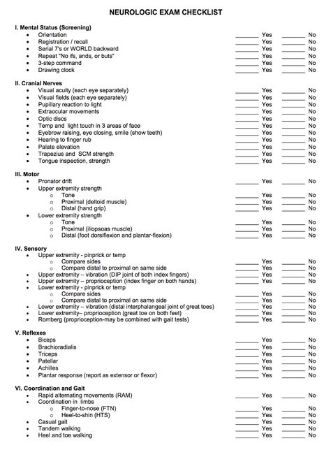 Neuro Med Surg Nursing, Exam Checklist, Exam Template, Bsc Nursing 1st Year Notes Anatomy, Neurological Assessment Nursing, Pcu Nurse Brain Sheet, Neurovascular Assessment, Neurological Assessment, Science Diy