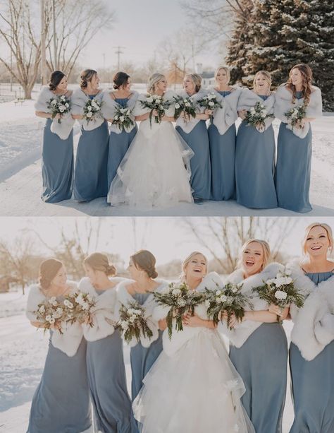 Winter Wedding Arch - Get it while it is still available - So take action immediately! Click to visit! Winter Wedding Brides Dresses, Winter Wedding Arch, Winter Wedding Bridesmaids, Blue Winter Wedding, Winter Dream, Winter Bridesmaids, Wedding Shawls, Winter Wedding Photos, Winter Bridesmaid Dresses