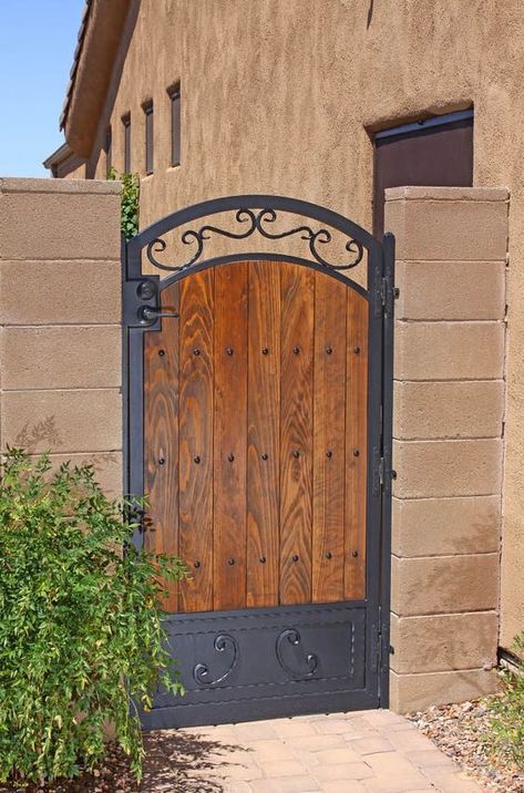 12 Wooden Fence Gate Ideas! - Organize With Sandy Wooden Gate Designs, Wooden Fence Gate, Backyard Gates, Yard Makeover, Metal Garden Gates, Yard Gate, Iron Garden Gates, Garden Gate Design, Wood Fence Design