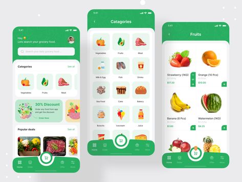 Mobile App Design Templates, การออกแบบ Ui Ux, Grocery Shopping App, Grocery Delivery App, Ui Ux 디자인, Ux App Design, Shop Mobile, Grocery Store Design, Groceries App