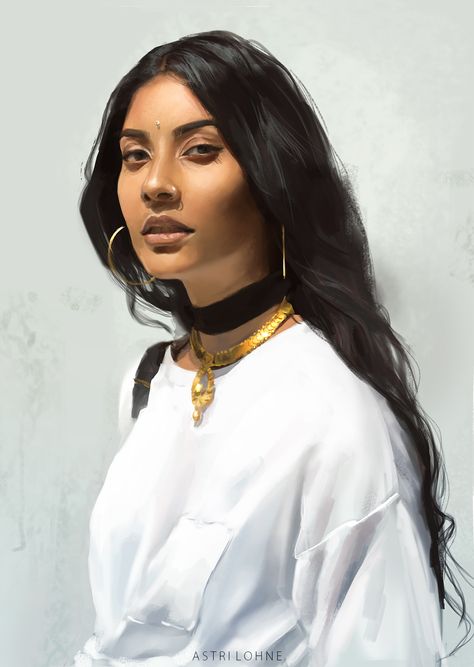 Digital Art Portrait, By Any Means Necessary, Poses References, Photoshop Cs6, Art Portrait, South Asian, Character Portraits, Art Reference Photos, Female Portrait