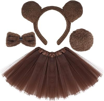 Animal Brown Bear Costume Bear Ears Headband Bowtie Tail Tutu Skirt Animal Fancy Costume Kit Halloween Cosplay Party Accessories for Girls Brown Bear Costume, Bear Ears Headband, Teddy Bear Costume, Eve Costume, Giraffe Costume, Bear Halloween, Teddy Bear Clothes, Bear Costume, Fancy Costumes