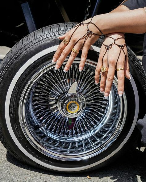 Latina Rings, Chicano Photoshoot, 35mm Photoshoot, Rings Streetwear, Heart Steering Wheel, Chicana Aesthetic, Nissan Hardbody, Latina Jewelry, Women Owned Business