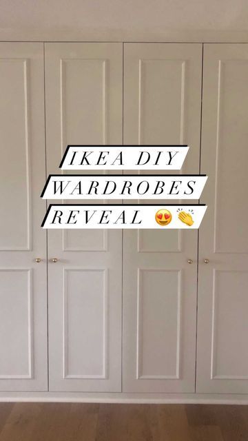 Olivia • LivvyLand on Instagram: "Now THAT’S a before and after!🤯😍When we took out our closet to create a larger primary bathroom, Blake had the brilliant idea of built-in wardrobes along the back wall of our bedroom. He is our handyman extraordinaire and totally rocked this project! Custom wardrobes cost a LOT! Which is why we love the DIY IKEA version. It may have taken us a while (started this one in August…kiddos and work and life!) but it was SO WORTH IT.😍Dreamiest room ever…our own litt Built In Wardrobe Paint Ideas, Wallpaper Wardrobe Inside, Beige Aesthetic Wardrobe, Ikea Hemnes Wardrobe, Tv In Primary Bedroom, Ikea Wardrobe Doors Makeover, Primary Bedroom Built In Wardrobe, Custom Wardrobe Built Ins, Ikea Pax Wardrobe With Tv