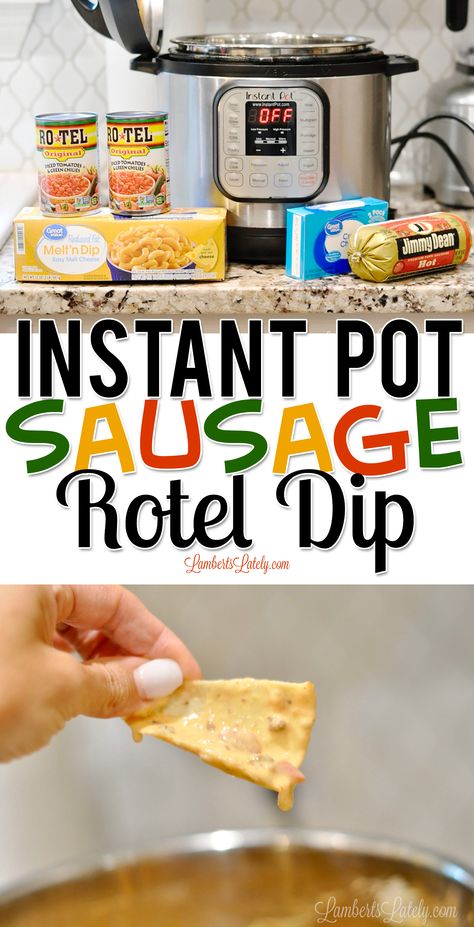 Rotel Dip Crockpot, Sausage Rotel Dip, Rotel Sausage Dip, Rotel Dip With Sausage, Sausage Dip Recipe, Sausage Cheese Dip, Rotel Dip, Sausage Dip, Crock Pot Dips