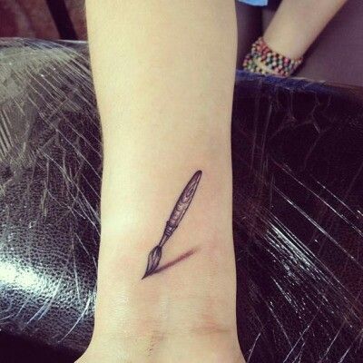 Paintbrush Tattoo, Watercolor Rose Tattoos, Brush Tattoo, Inner Forearm Tattoo, Petit Tattoo, Pen Tattoo, Inner Forearm, Trendy Tattoo, Arrow Tattoos