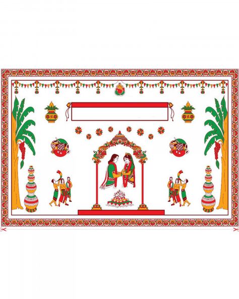 Buy from Lovely Wedding Mall Mandap Designed Antarpat | Wedding Cloth Online | Customized Antarpat Antarpat Design, Mandap Design, Hindu Wedding Ceremony, Fiber Wall Hanging, Couple Name, Wedding Shopping, Wedding Mandap, Haldi Ceremony, The Hindu