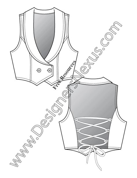 Vest Sketch, Fashion Flats Illustrations, Adobe Illustrator Ideas, Flat Fashion Sketch, Fashion Sketch Template, Fashion Sketching, Sketch Template, Flat Drawings, Flat Pattern