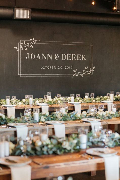 Down to Earth Warehouse Wedding with the Coolest Chalkboard Signs | Hey Wedding Lady Chalkboard Art For Wedding, Wedding Chalkboards, Wedding Blackboard Sign, Mr And Mrs Chalkboard Signs, Wedding Chalkboard Signs Reception, Chalk Wedding Signs, Wedding Chalk Board, Engagement Chalkboard Signs, Wedding Chalkboard Art